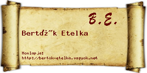 Bertók Etelka névjegykártya